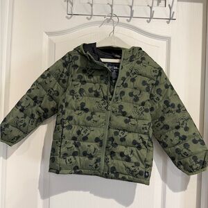 GAP Kids Green Mickey Mouse Puffer Jacket